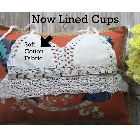 NEW STYLE BOHO WHITE CROCHET KNIT LINED BRALETTE - Picture 5 of 8